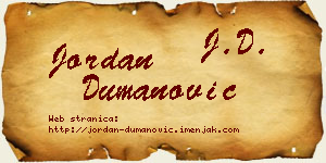 Jordan Dumanović vizit kartica